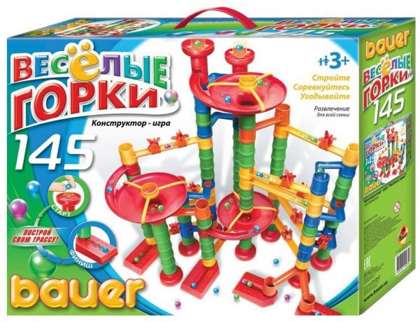 Динамический конструктор Bauer игровой набор Веселые горки 275 145 деталей