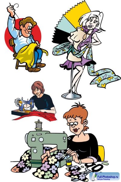 Швея карикатура