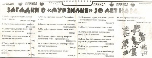 Загадки для детей из журнала Мурзилка