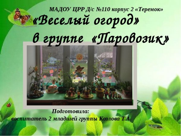 Проект огород на окне презентация