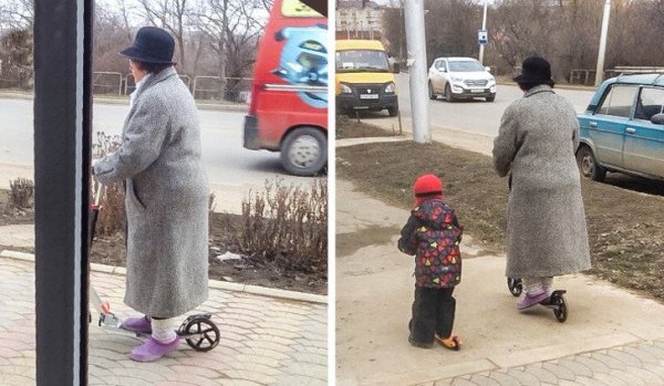 Бабушка и внук приколы