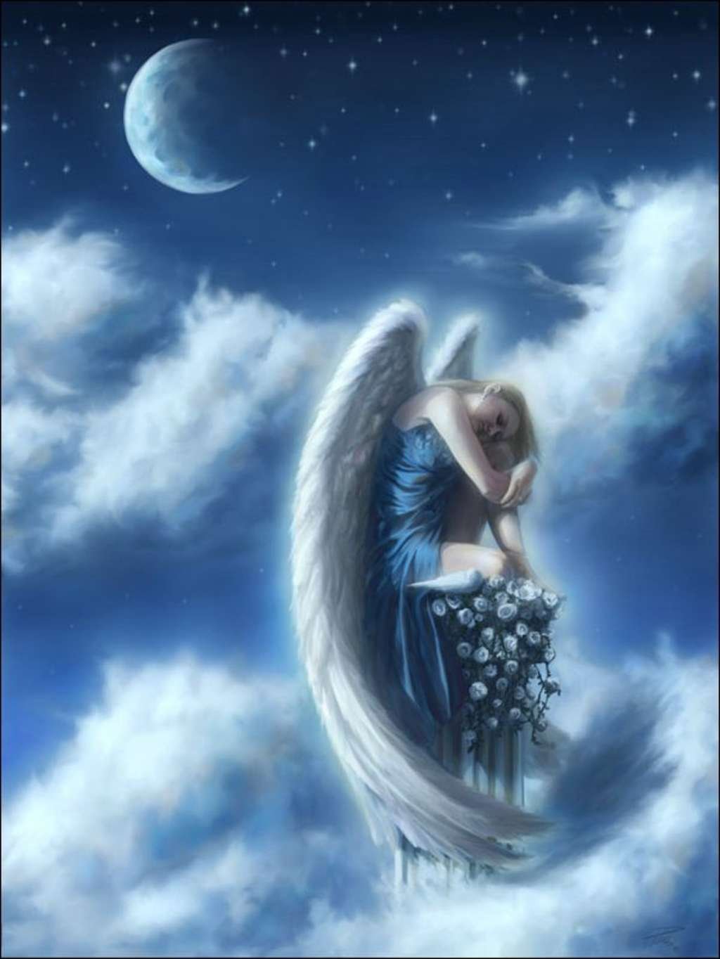 Спокойной ночи с ангелом картинки