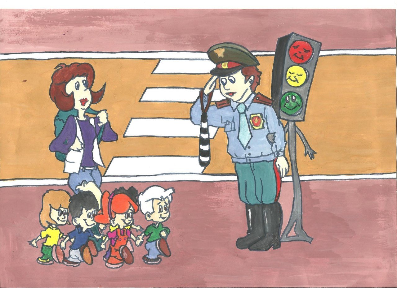 Картинка безопасность на дороге. Рисунок на тему дорожное движение. Рисунок ПДД. Инспектор дорожного движения для детей. Рисунок на тему безопасность дорожного движения.