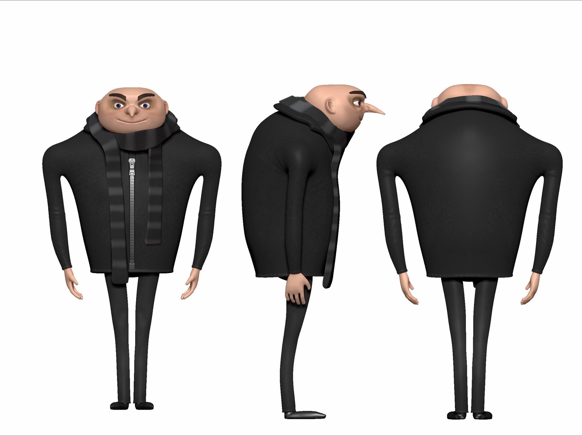 Gru from despicable me side profile