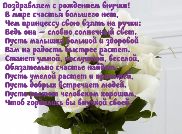Поздравления с днём рождения внучки
