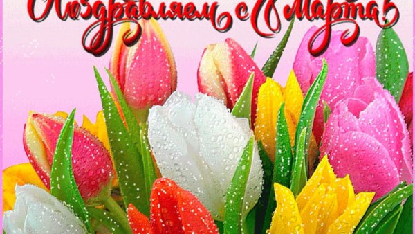 С 8 марта тюльпаны анимация