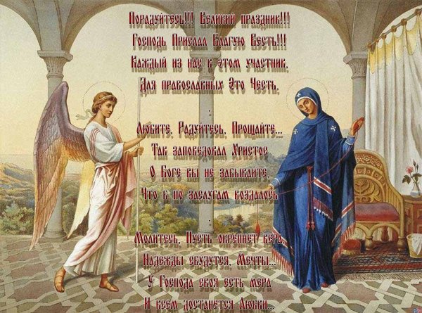 Поздравление с Благовещением