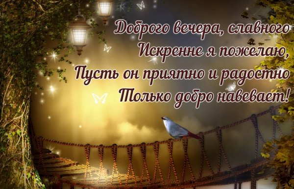 Открытки с пожеланием доброго вечера