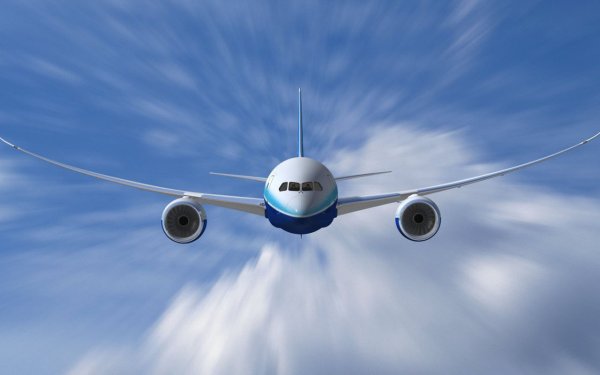 Самолёт Боинг 787 небо