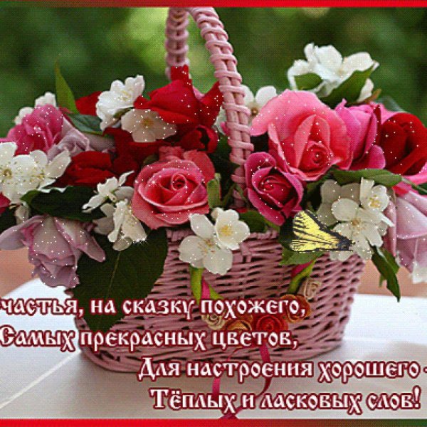 Красивые цветы с пожеланиями