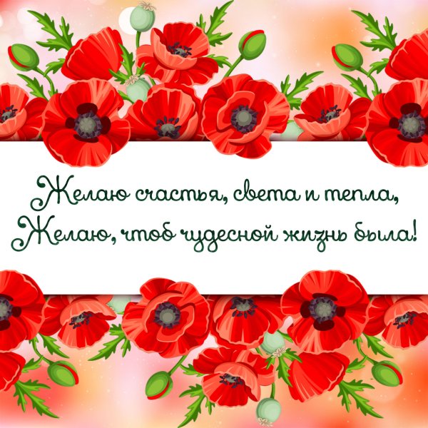 Пожелания с маками