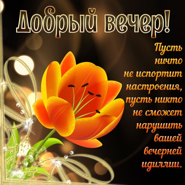 Открытка с добрым вечером вторника