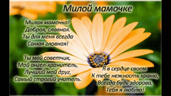 Стихи для любимой мамочки