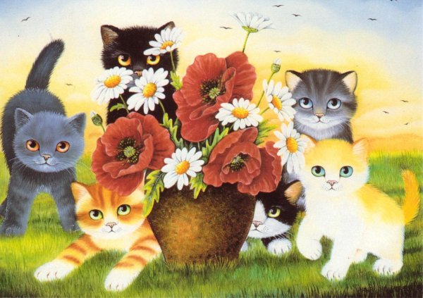 Старинные открытки с котами