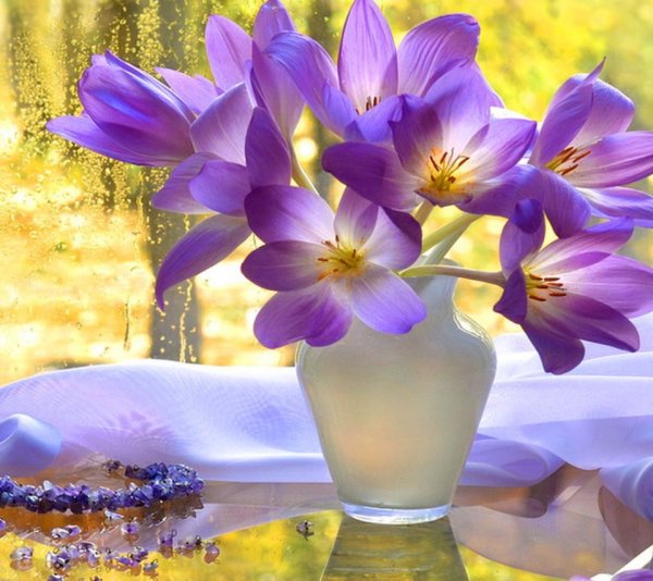 Весенние цветы с пожеланиями доброго утра