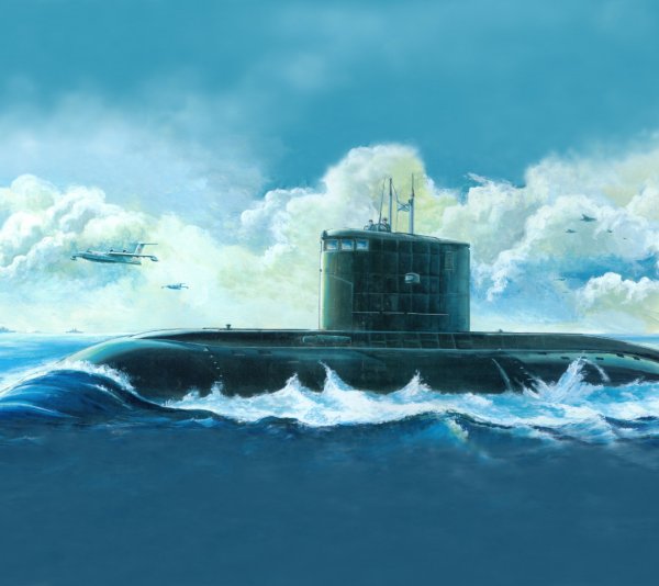 Открытка с подводной лодкой