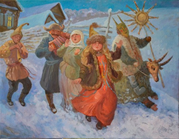 Колядование на Руси в картинах художников