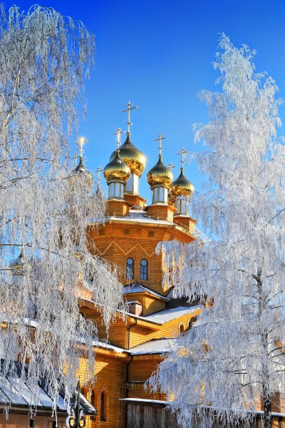 Храм Шебекино зимой