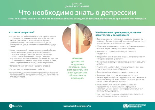 Памятка депрессия