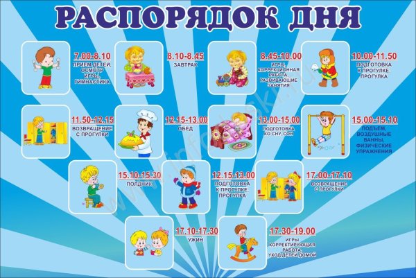 Режим дня дошкольника в детском саду