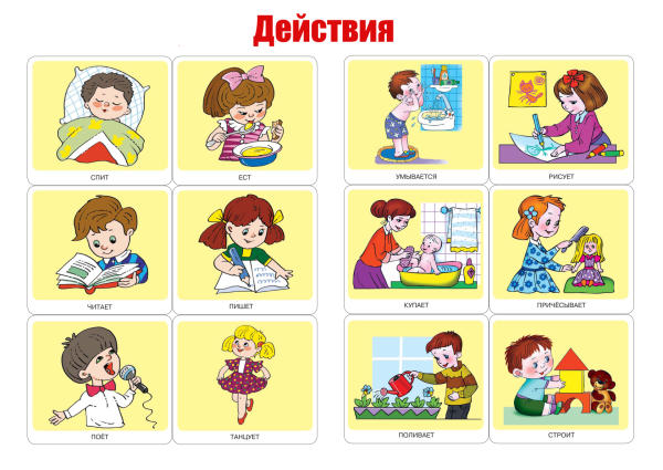 Карточки с изображением действий