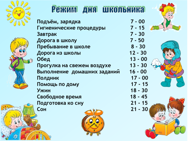 Как составить режим дня для школьника