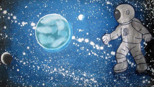 Детские рисунки ко Дню космонавтики