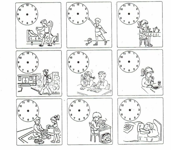Режим дня раскраска