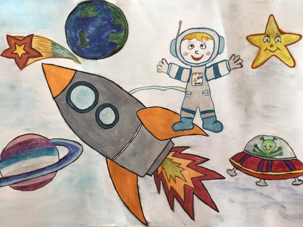 Рисунки на тему космос глазами детей