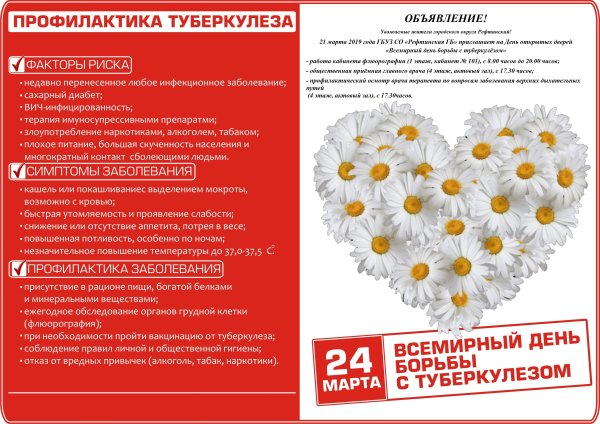24 Марта Всемирный день борьбы с туберкулезом буклет