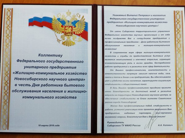 Поздравление работников бытового обслуживания