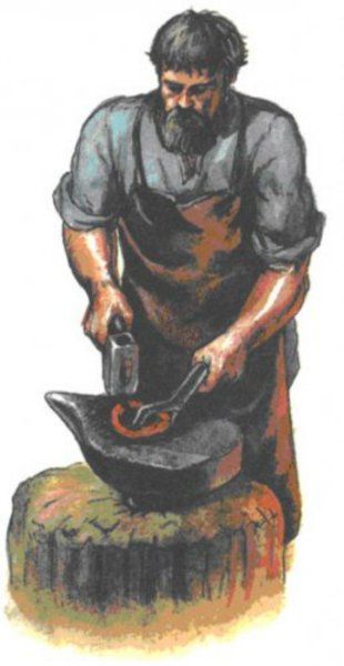 Гончар, кузнец, сапожник, ткачиха