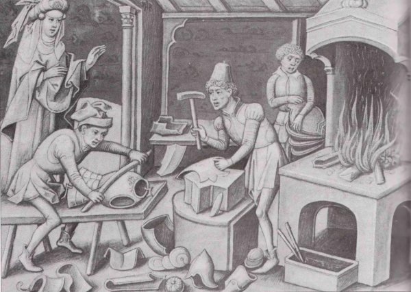 Мастерские ремесленников в средние века в Европе