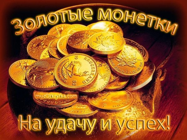 Золотые монетки на удачу и успех