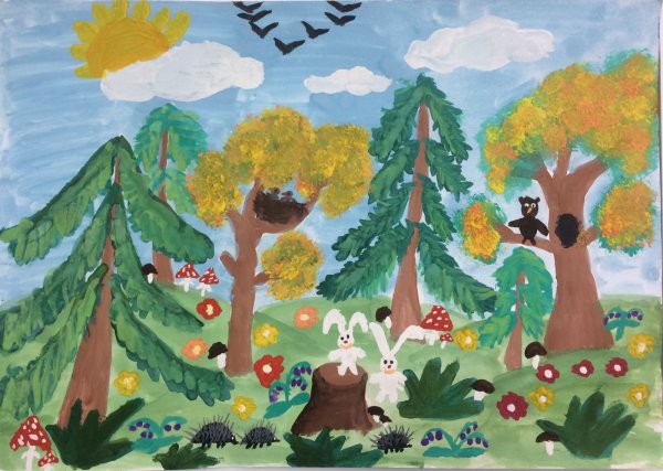 Рисование для детей лес