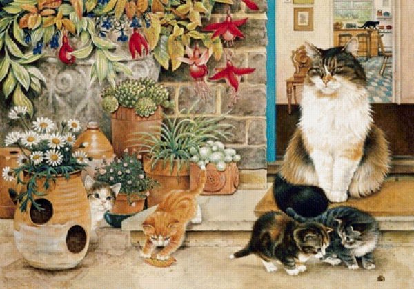 Открытка с поющими котами
