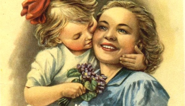 Советские открытки с днем матери