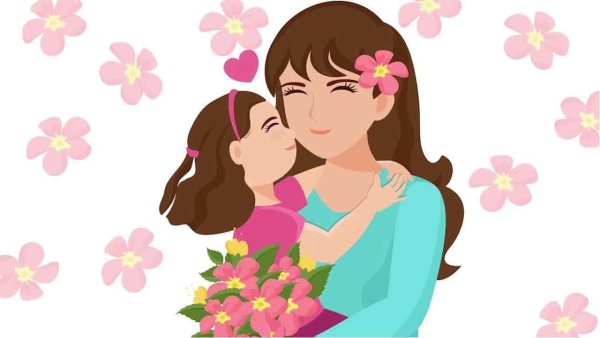 С днем матери на белом фоне
