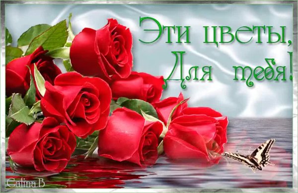 Открытка с цветами для тебя