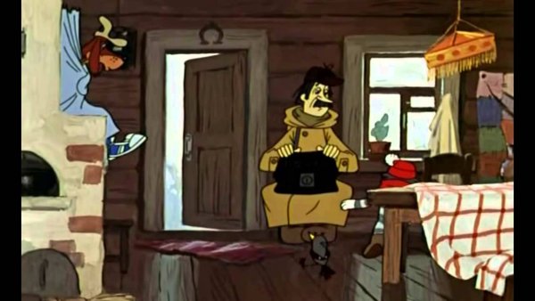 Почтальон Печкин зима в Простоквашино