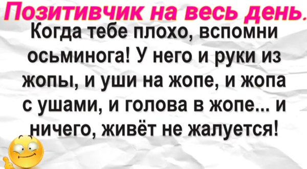 Когда тебе плохо вспомни про осьминога
