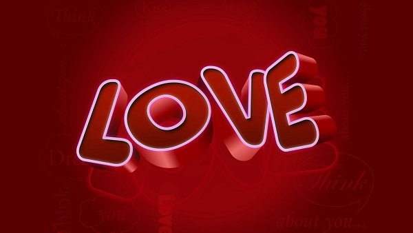 Love на Красном фоне