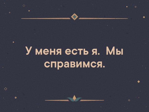 У меня есть я и мы справимся