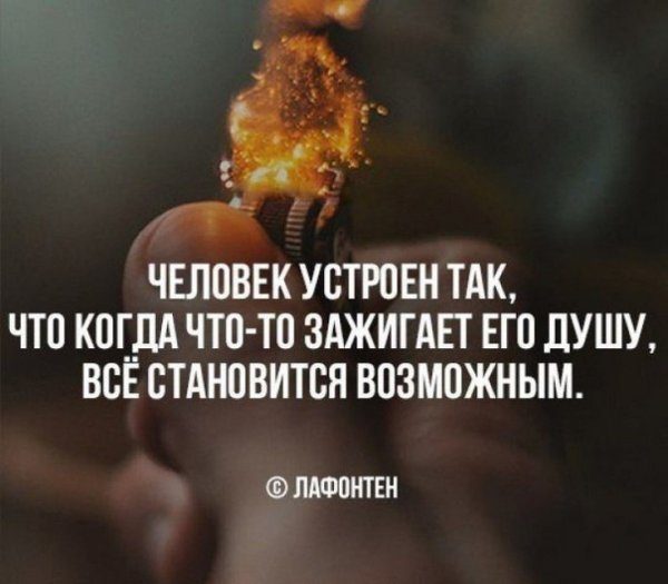 Человек устроен так что когда