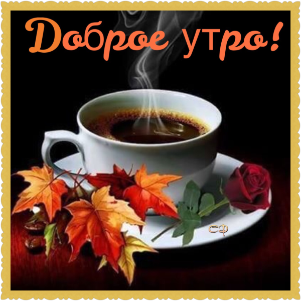 Доброе осеннее утро с чашкой кофе
