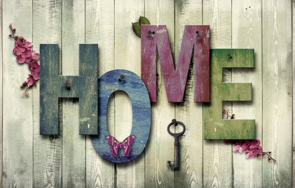 Надпись Home
