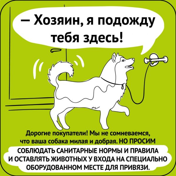 Вход в магазин с собаками запрещен