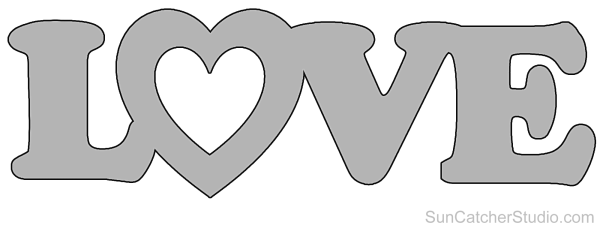 Трафарет Love для вырезания