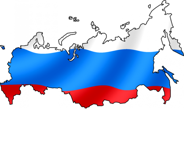 Карта России в виде флага