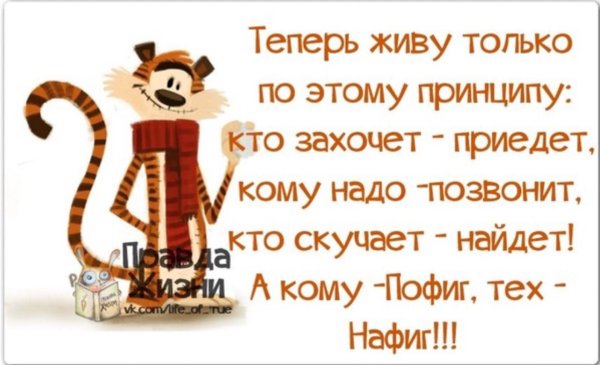 Теперь живу по принципу
